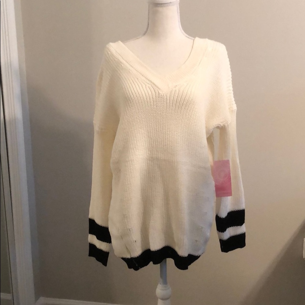 Black and white oversized sweater